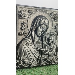 The Holy mother with Jesus on canva 