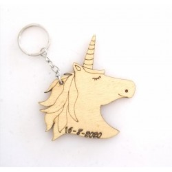 Unicorn wooden keychain