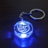Crystal keychain round shape 3D engrave