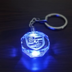 Crystal keychain round shape 3D engrave