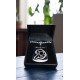Engraved metal pendant “Family First” with mother and child design