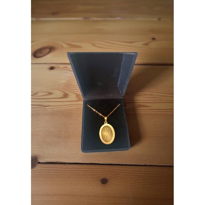 pendant brass with initials