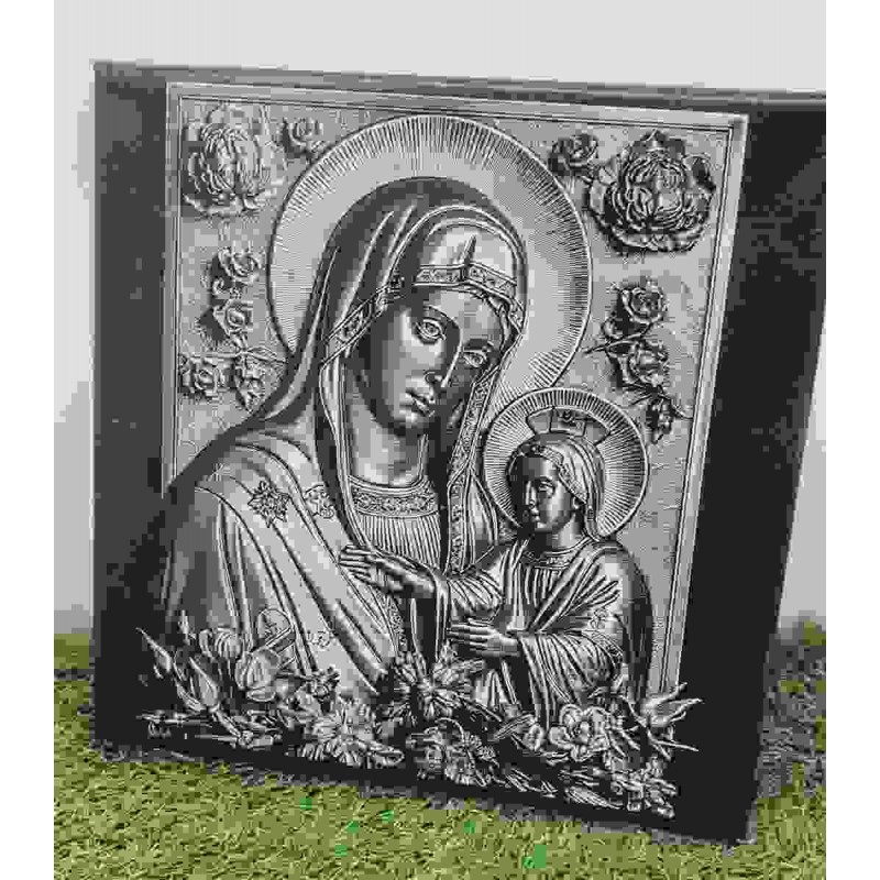 The Holy mother with Jesus on canva 