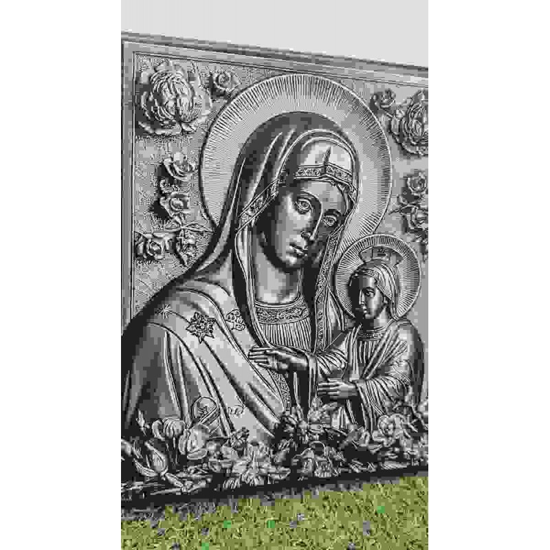 The Holy mother with Jesus on canva 