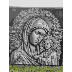 The Holy mother with Jesus on canva no 2