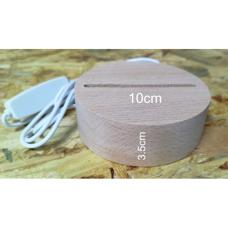 Customized LED Light with Wooden Base - Exceptional Design and Adjustable Illumination Custom Wooden Base LED Light - Personalized Design with Brightness and Color Settings