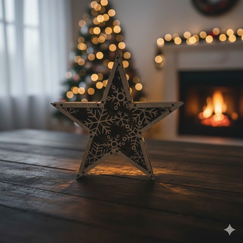 Wooden decorative 3d christmas star Wooden 3d Star