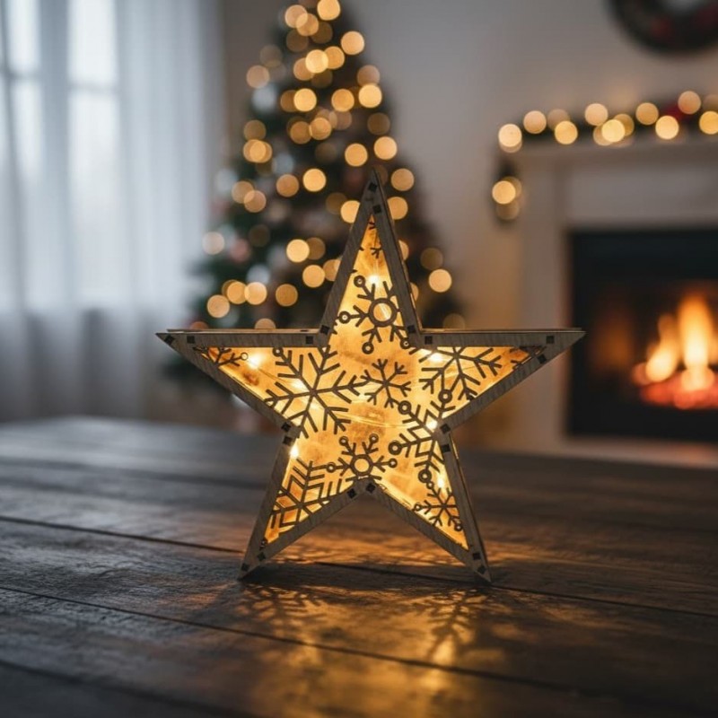 Wooden decorative 3d christmas star Wooden 3d Star
