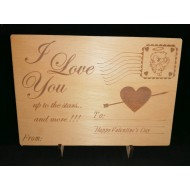 Wooden cart postal with dedication