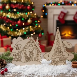 Wooden christmas crafts (set of 2 pcs) No2