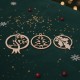 Wooden Christmas crafts (set of 3 pcs) Christmas ornament by birch wood Wooden Christmas crafts (set of 3 pcs) by birch wood