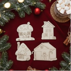 Wooden christmas crafts (set of 4 pcs) No1