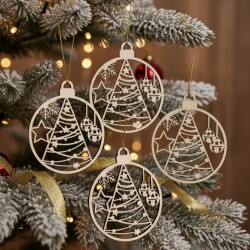 Wooden Christmas crafts (set of 4 pcs) No3