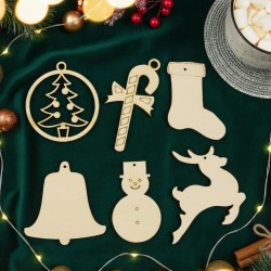 Wooden christmas crafts (set of 6 pcs) No1