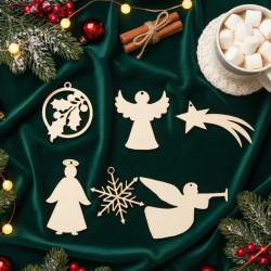 Wooden christmas crafts (set of 6 pcs) No2