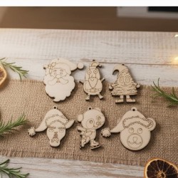 Wooden christmas crafts (set of 6 pcs) No3