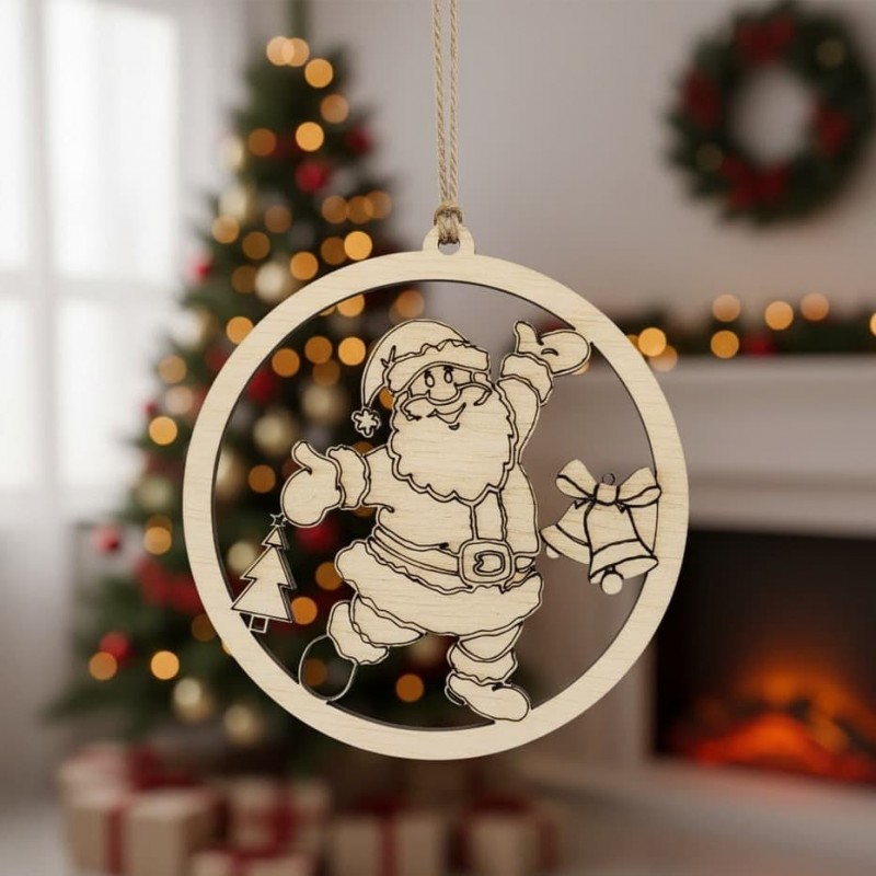 Wooden craft Santa Claus by birch wood
