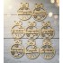 Wooden ornaments wishes (set 8 pcs)