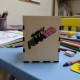 Wooden pencil case with figures