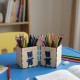 Wooden pencil case with figures