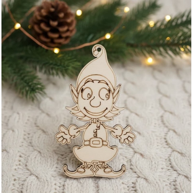 Wooden tree craft Elf 2 by birch wood