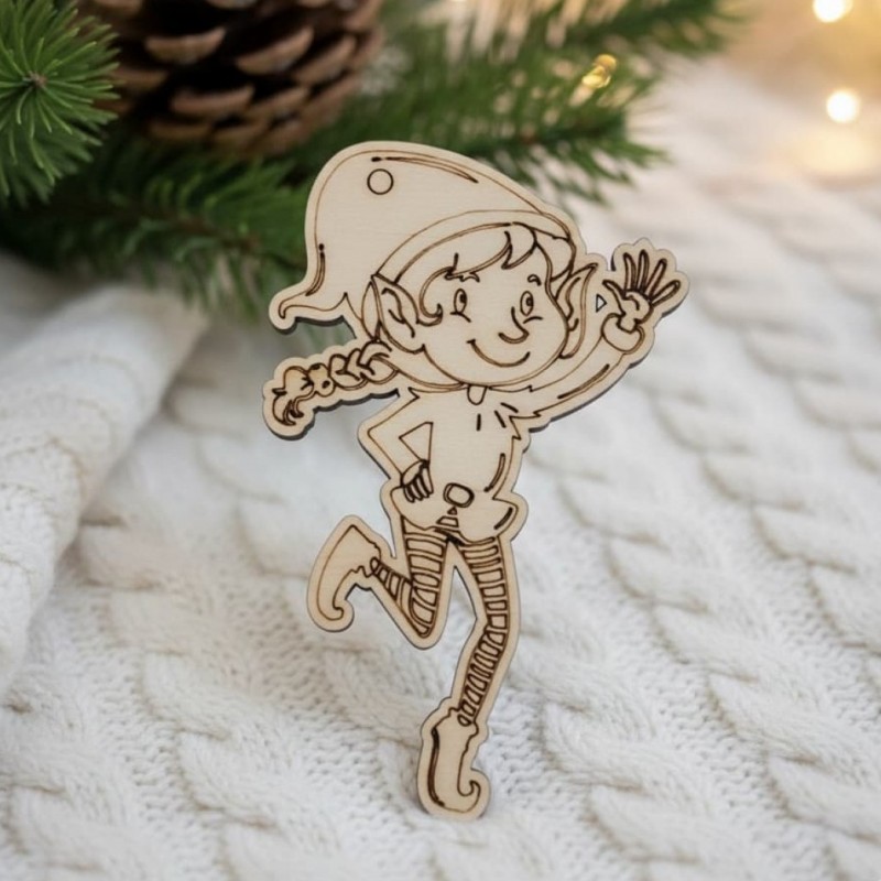 Wooden tree craft Elf 4 by birch wood