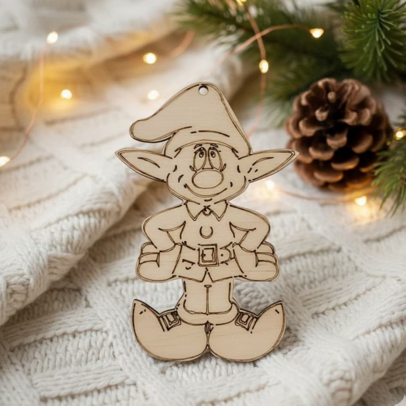 Wooden tree craft Elf 5 by birch wood