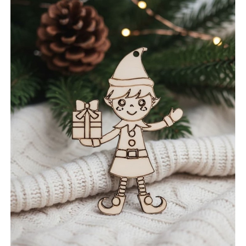 Wooden tree craft Elf 6 by birch wood 