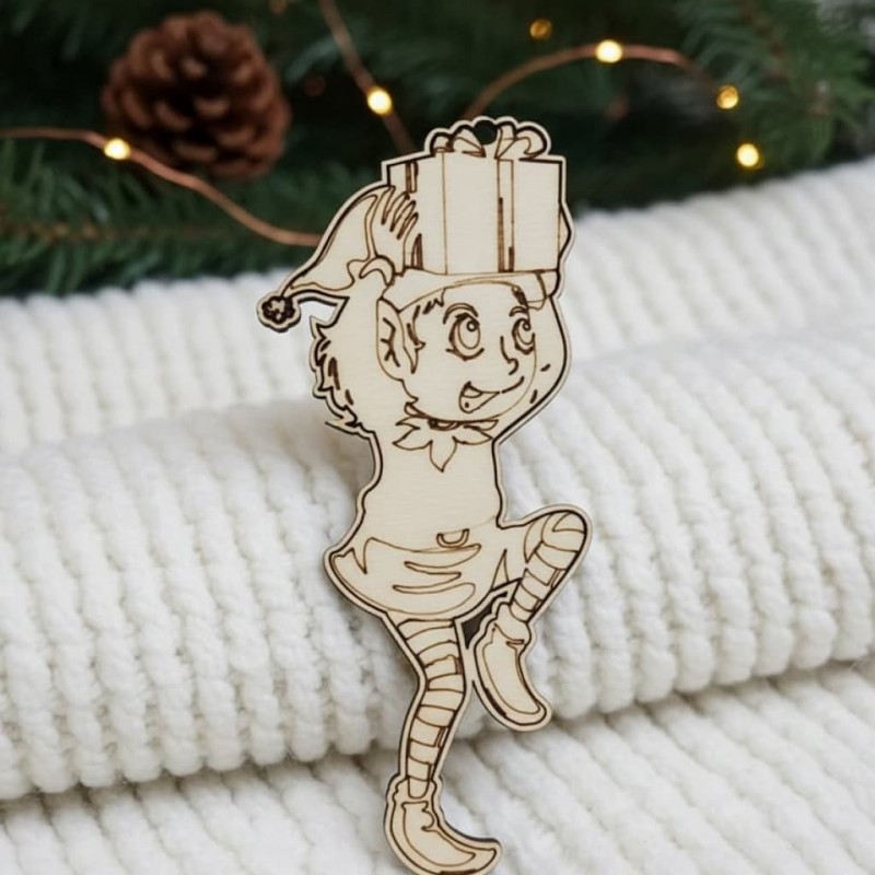 Wooden tree craft Elf 7 by birch wood