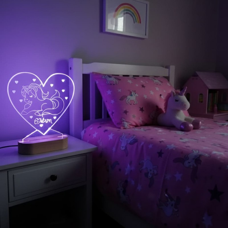 3D led light unicorn for girl's room 3D led light unicorn