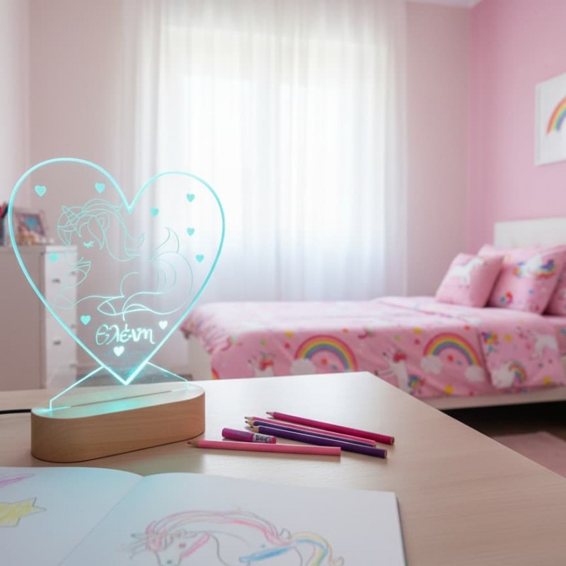 3D led light unicorn for girl's room 3D led light unicorn