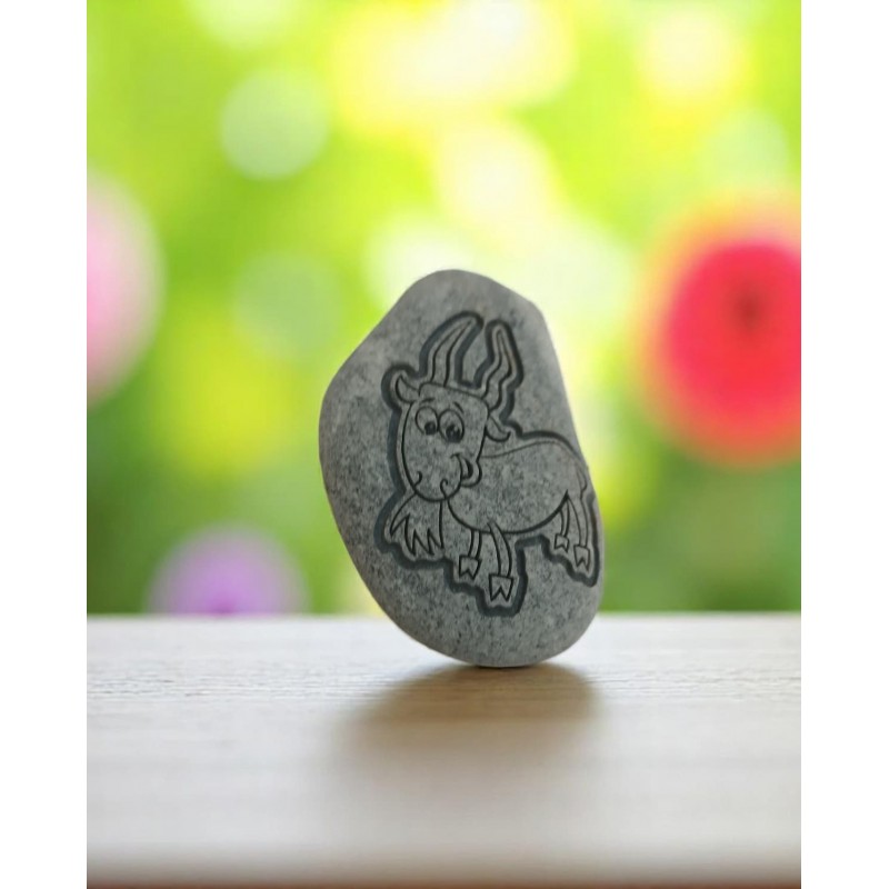 Engraved stone with anchor symbol – handmade gift of stability