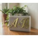 Marble favor box with monogram on plexiglass