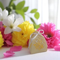 Paper Favor Box with Geometric Laser Cut Design