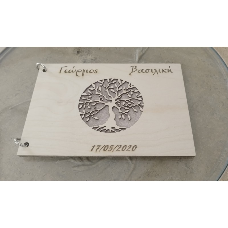 book of wishes by wood with tree of life wooden guest book for wishes