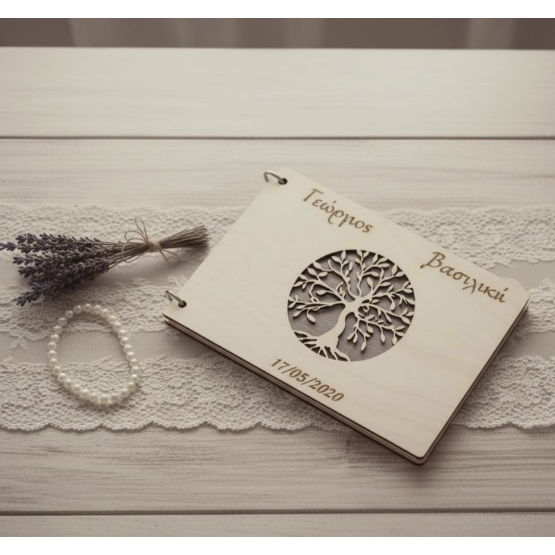 book of wishes by wood with tree of life wooden guest book for wishes