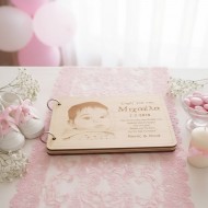 Wooden book of wishes with photo 