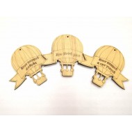 Wooden gift hotair balloon with name's .