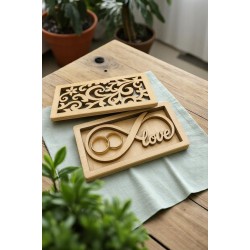 Wooden Wedding Ring Box – Handcrafted “Infinity Love” Design