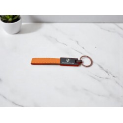 KEYCHAIN ORANGE LEATHER .. WITH ENGRAVE KEYCHAIN ORANGE LEATHER .. WITH ENGRAVE