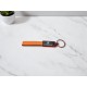 KEYCHAIN ORANGE LEATHER .. WITH ENGRAVE