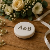 Round White Marble 5x5cm – Greek Stone with Engraving Option