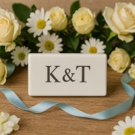 White Marble 5x3cm – Greek Rectangular Stone with Engraving Option