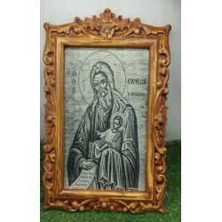 Agiography on canvas in wooden 3d frame