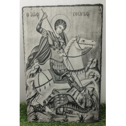 Agios Georgios  on slate engraving