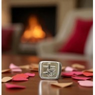 Antique Silver-Plated Ring 999° with Prayer Design