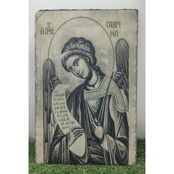 Archangel Gabriil on slate engraving Archangel Gabriil on slate engraving