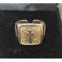 Bronze IC XC NIKA Ring with ARCHON Symbol