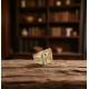 Cross and Decorative Motif Bronze Ring – WoodSweetWood Gold plated bronze ring with cross and decorative side engravings – WoodSweetWood