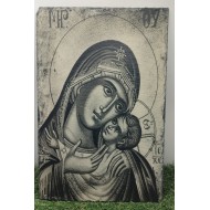 holy Mother and Jesus  on slate engraving